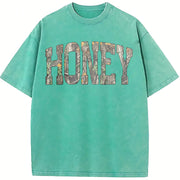 Retro Camo Western Camouflage Western Concert vintage washed oversized T-shirt in Blue