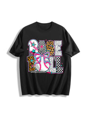 Baseball Coquette Preppy Baseball Cotton T-Shirt in Black
