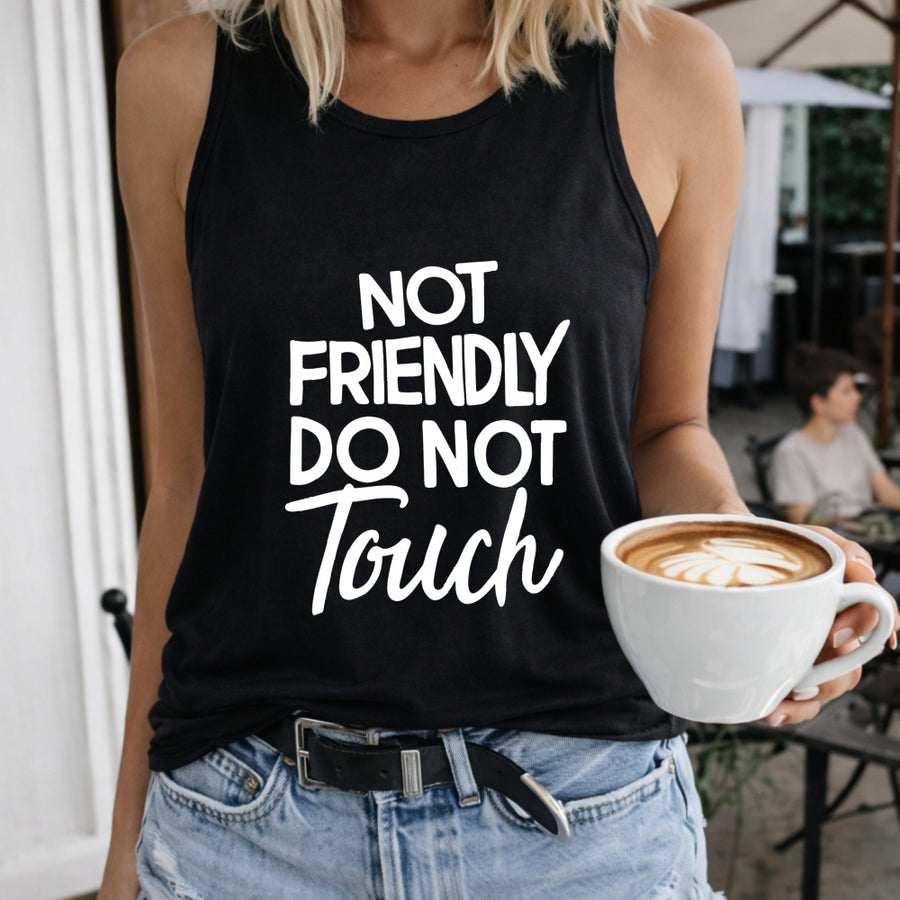 Tank for with Prints Women's Color Cotton Tank Top in Black