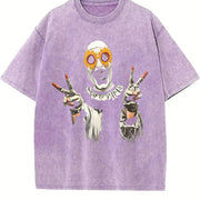 Retro Terrifier Art the Clown Vintage Washed T-Shirt in Purple