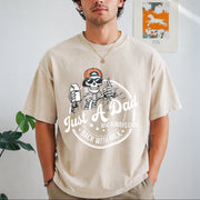 Just a Dad Who Always Came Back with the Milk Vintage Washed T-Shirt in Beige
