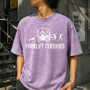 Forklift Certified Vintage Washed T-Shirt in Purple