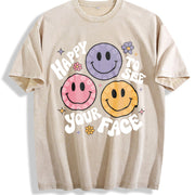 Teacher Happy to See Your Face Vintage Washed T-Shirt in Beige