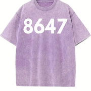8647 Anti-trump Bella Canvas V-neck Vintage Washed T-Shirt in Purple