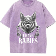 I Have Rabies 90s Vintage Washed T-Shirt in Purple