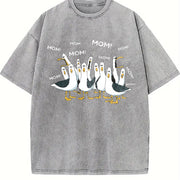 Mom Mom Mom Vintage Washed T-Shirt in Gray