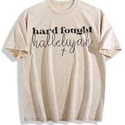 Christian Prayer 1xl-5xl Vintage Washed T-Shirt in Beige