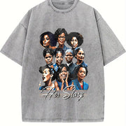 Black Empowerment Portraits & A Long Hot Story - Spring/ vintage washed oversized T-shirt in Gray