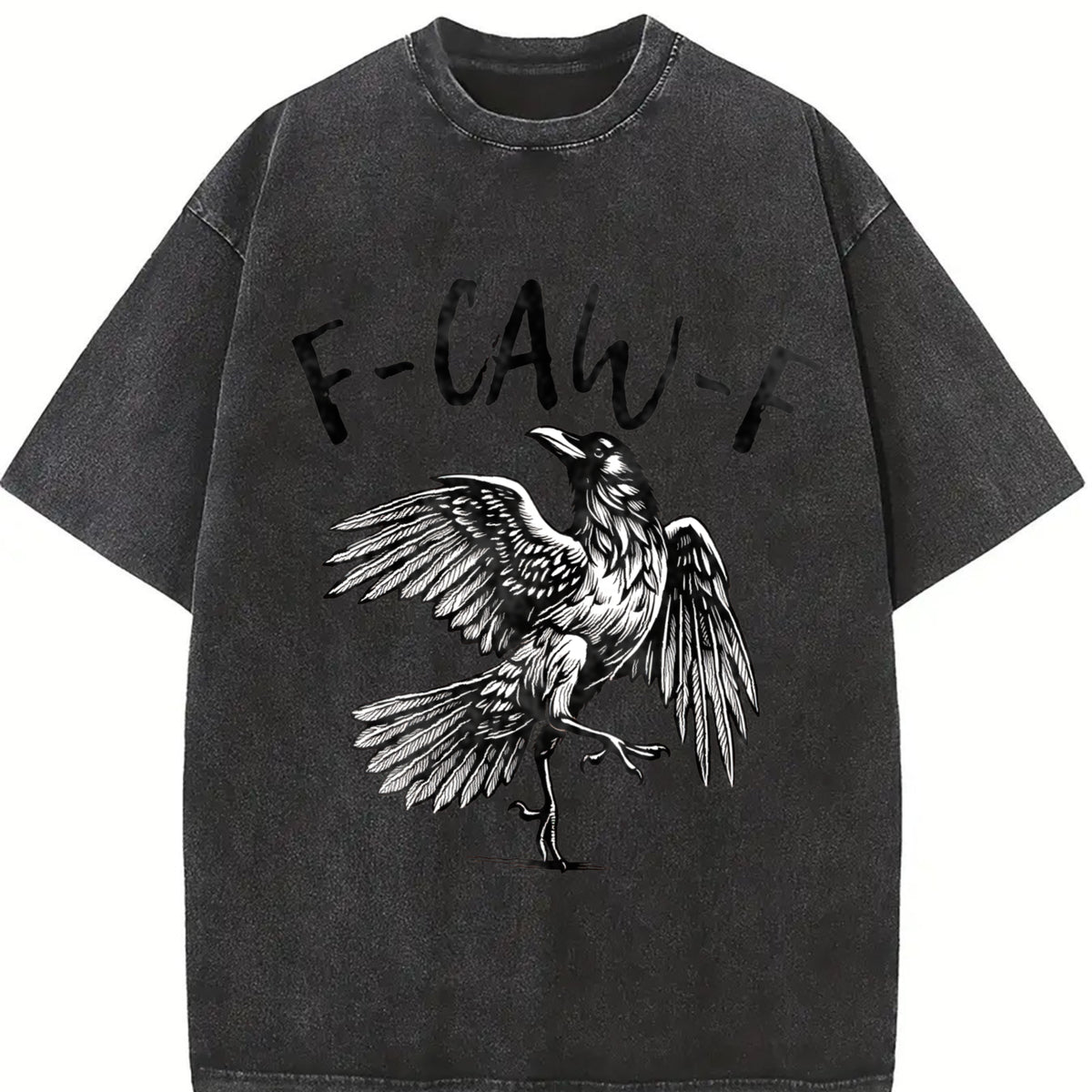 F-caw-f Halloween Vintage Washed T-Shirt in Black