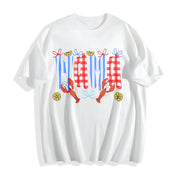 Mama Crawfish Season Cotton T-Shirt in White