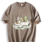 Frog 90s Retro Toad Vintage Washed T-Shirt in Brown