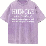 Huncle Uncles Fun Saying Vintage Washed T-Shirt in Purple