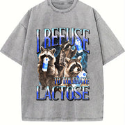 I Refuse to Tolerate Lactose Vintage Washed T-Shirt in Gray