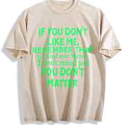 Mind Over Matter Bold Statement with Bold Text Vintage Washed T-Shirt in Beige