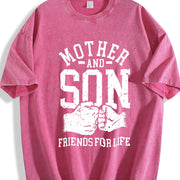 Mother and Son Friends for Life Vintage Washed T-Shirt in Red