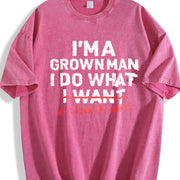 Dad Father I'm a Grown Man I Do What My Daughter Wants Vintage Washed T-Shirt in Red