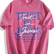 Trust in Jesus Vintage Washed T-Shirt in Red
