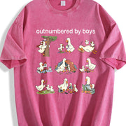 Outnumbered by Boys Goose Vintage Washed T-Shirt in Red