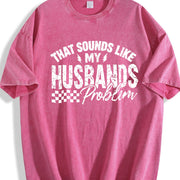 Humor Family Issues Fun Vintage Washed T-Shirt in Red