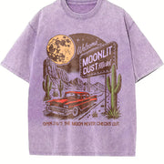 Retro Desert 90s Western Desert Vintage Washed T-Shirt in Purple