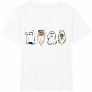 Halloween Don't Ghost Your Feelings Talk About Them Cotton T-Shirt in White