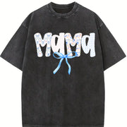Mama Birthday for Mom Vintage Washed T-Shirt in Black