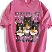 Fueled by Ramen Noodle Cat Vintage Washed T-Shirt in Red