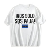 Vos Solo Sos Paja Salvadoran Slang El Salvador Flag Cotton T-Shirt in White