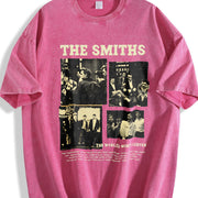 For Formal Urban Distressed Enthusiasts Vintage Washed T-Shirt in Red