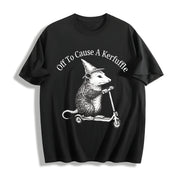 Off to Cause a Kerfuffle Cotton T-Shirt in Black
