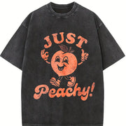 Just Peachy Vintage Washed T-Shirt in Black