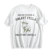 Are You a Smart Fella Cotton T-Shirt in White