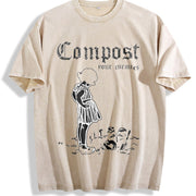 Compost Your Enemies Vintage Washed T-Shirt in Beige