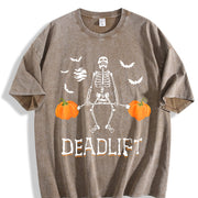 Halloween 1 Pcs Heavy Vintage Washed T-Shirt in Brown