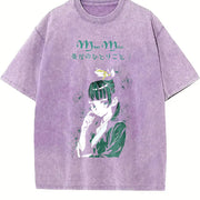 Mao The Apothecary Diaries Anime vintage washed oversized T-shirt in Purple