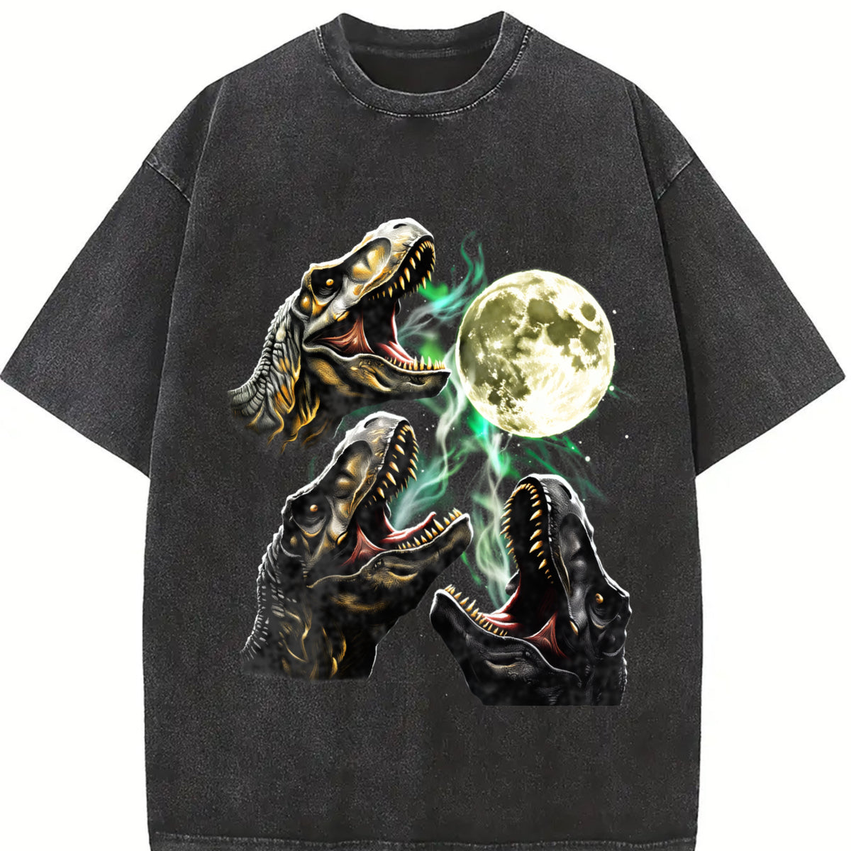 T-rex 90s Retro ® Dinosaur Y2k Vintage Washed T-Shirt in Black