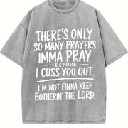 Street Style Holiday with Prayers and Cursing Relaxed Fit vintage washed oversized T-shirt in Gray