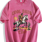 Popular Retro Dads Club Vintage Washed T-Shirt in Red