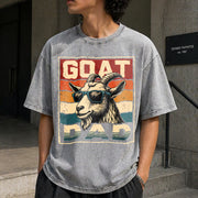 Goat Daddy Fathers Day for Dad Vintage Washed T-Shirt in Gray