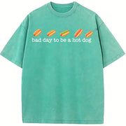 Bad Day to Be a Hot Dog Vintage Washed T-Shirt in Blue