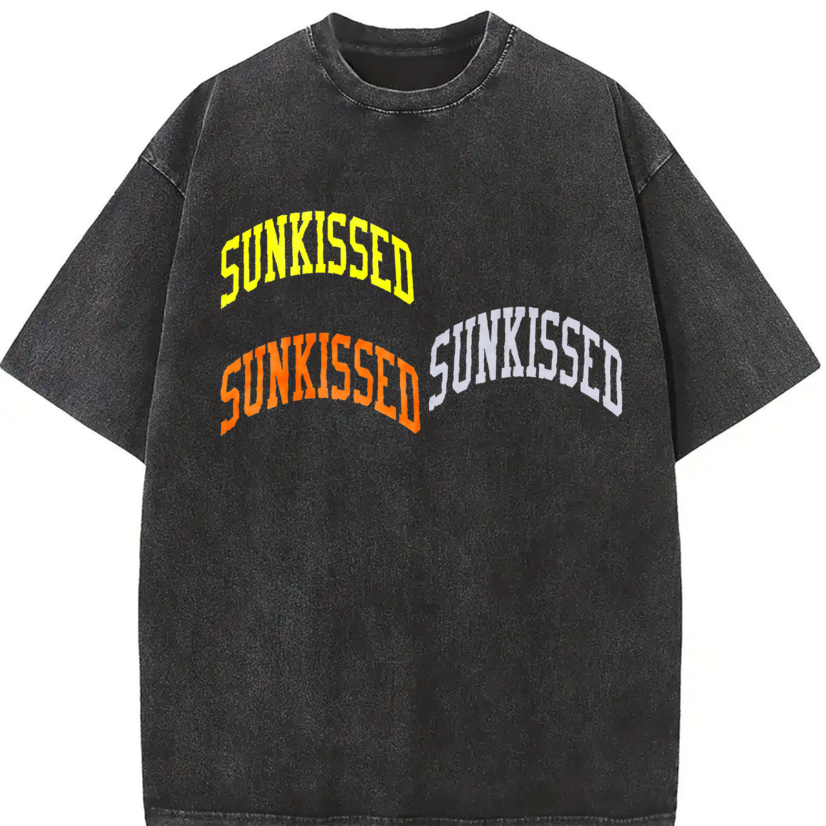 Neon Blue Sunkissed Preppy Beachy Preppy ClothesShirt Vintage Washed T-Shirt in Black