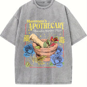 Mao's Apothecary Poisons Soft Kawaii Japanese vintage washed oversized T-shirt in Gray
