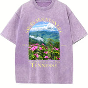 Smoky Mountain Life Vintage Washed T-Shirt in Purple