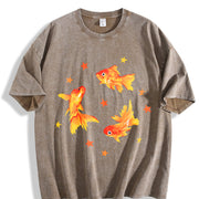 Goldfish. Short-sleeve. One-piece Vintage Washed T-Shirt in Brown