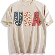 With a American Dream Vintage Washed T-Shirt in Beige