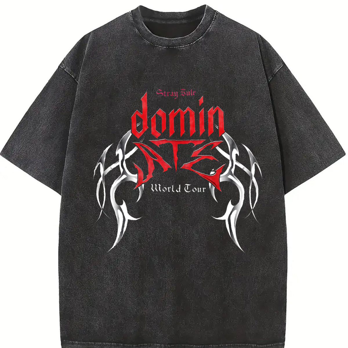Retro Pure and Fashionable Vintage Washed T-Shirt in Black