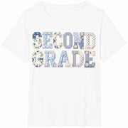 Custom Second Grade Teacher 2nd Grade Matching Group Cotton T-Shirt in White