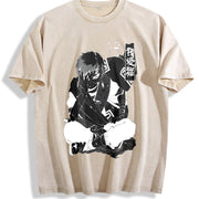 Gaara - Naruto Anime Manga For Anime Fan vintage washed oversized T-shirt in Beige