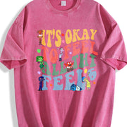 It's Okay to Feel All the Feels 2 Slides Vintage Washed T-Shirt in Red