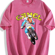 Joe Camel Joe Camel Dirt Bike Supercross AD Custom vintage washed oversized T-shirt in Red